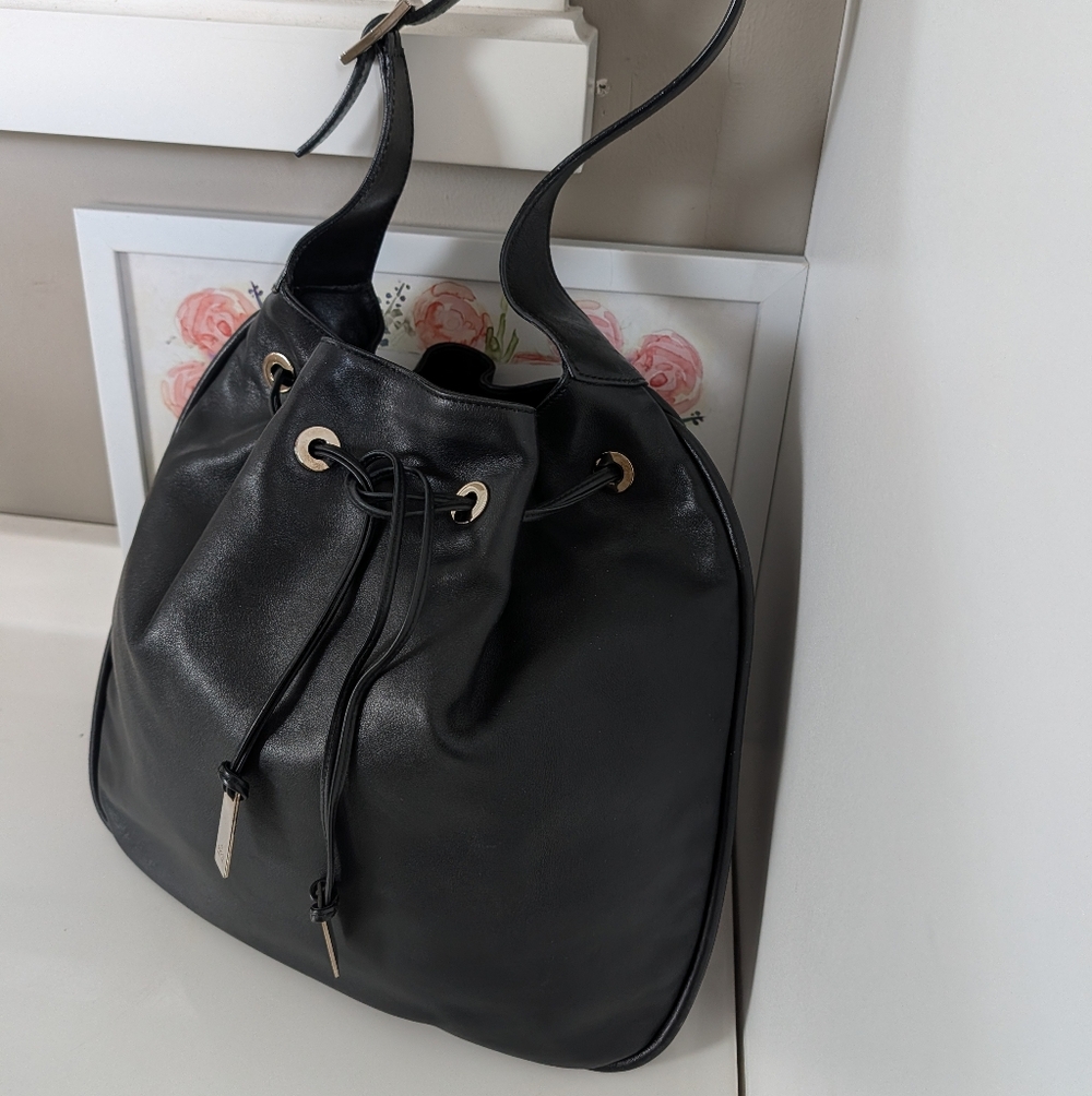 🖤 Vintage Y2K Gucci 001-4030 Genuine Smooth Leather Shoulder Satchel Bag, Black - Picture 7 of 16